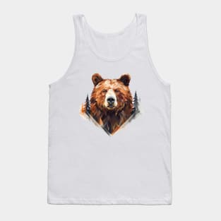 Geometric Grizzly Bear Tank Top